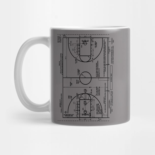 Patent Drawing College Basketball Court by MadebyDesign